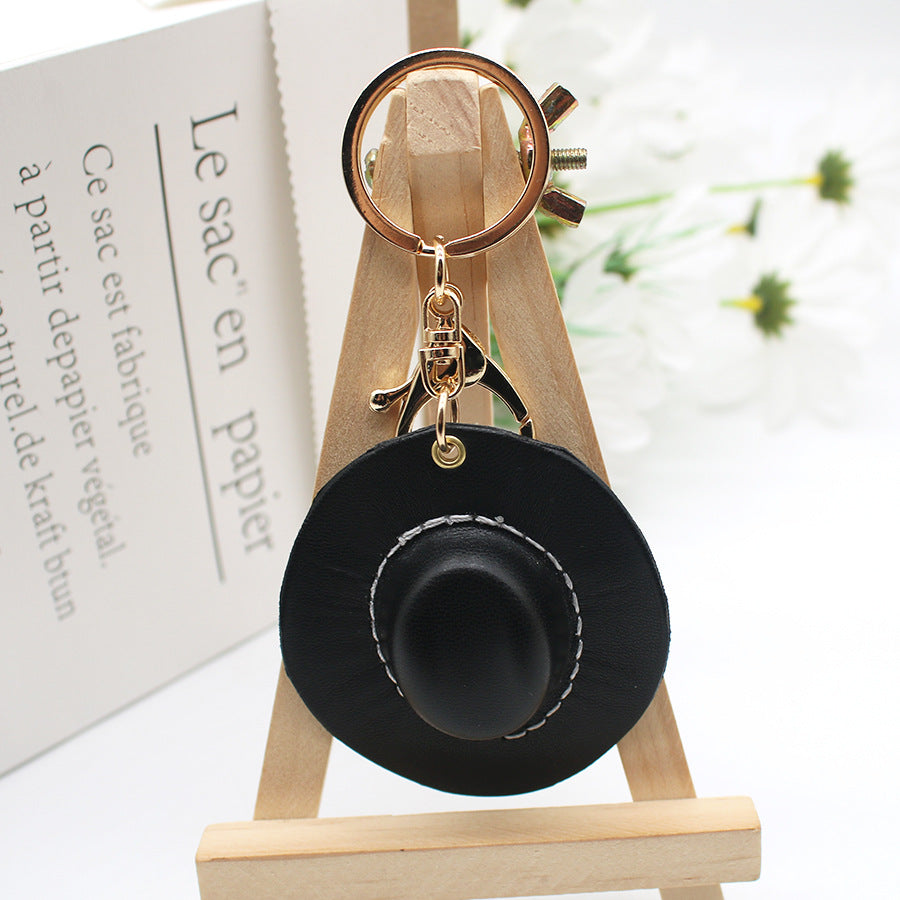 Wholesale Western Cowboy Hat PU Leather Keychains